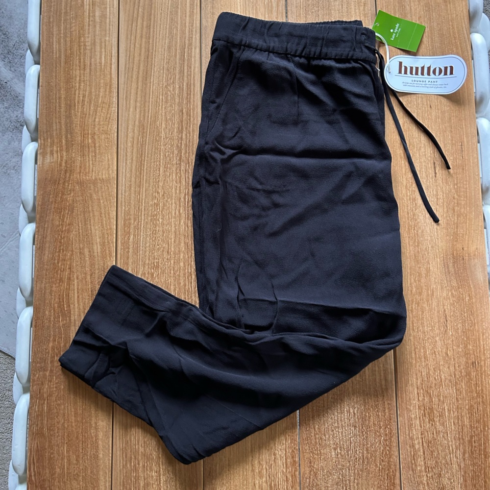 NWT Kate Spade Hutton Black Drawstring Pants L
